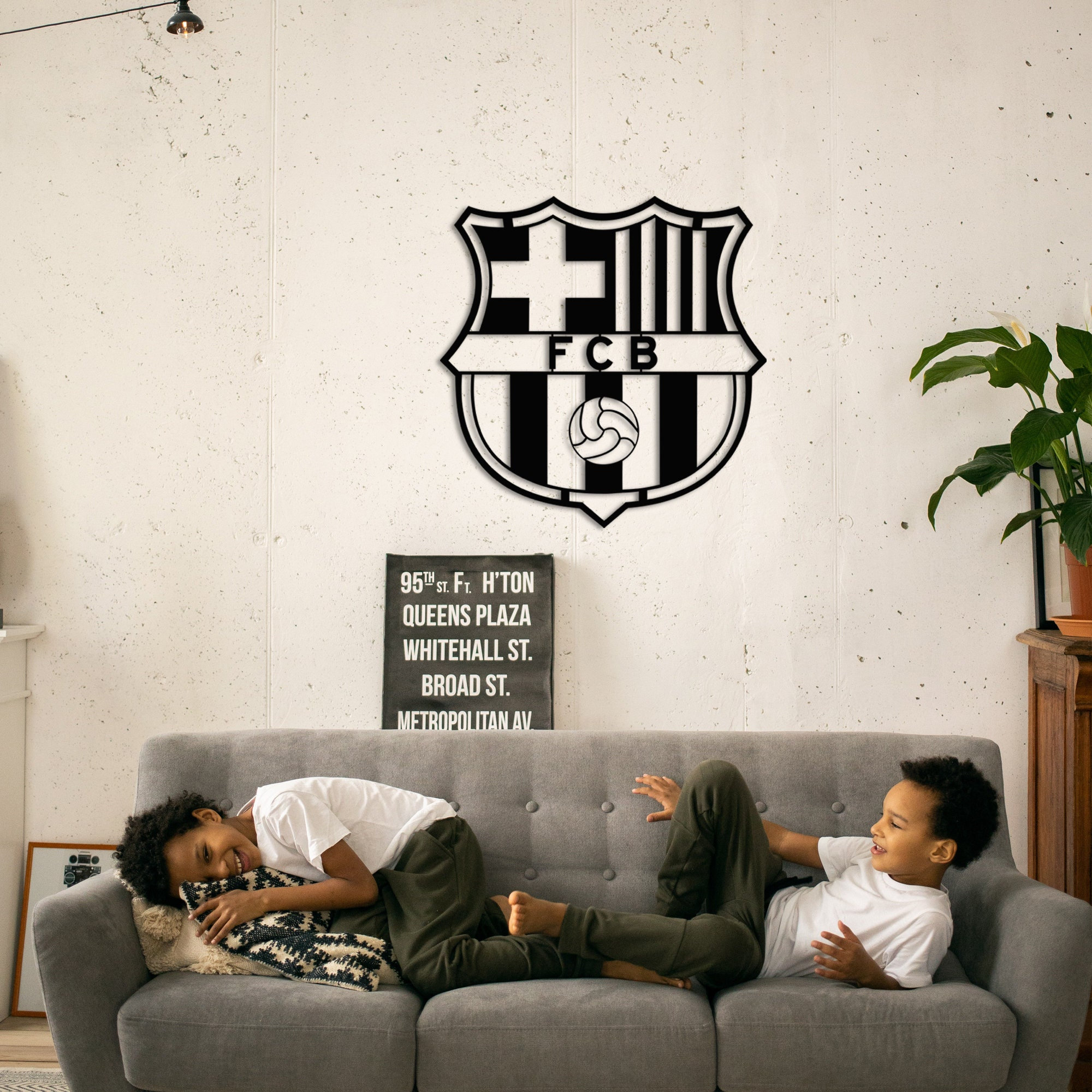 Barcelona Metal Logo Wall Decor: Football Fan Gift