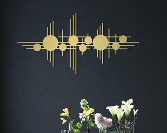 Modern Metal Wall Art: Abstract Geometric Sculpture, Living Room Decor