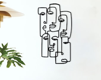 Picasso Abstract Faces Metal Wall Art: Modern Home Decor