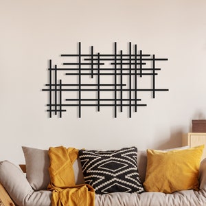 Abstract Line Metal Wall Art, Minimalist Metal Wall Decor, Geometric Wall Art, Abstract Wall Art, Metal Sculpture