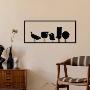 Minimalist Bird Metal Wall Art: Modern Home Decor