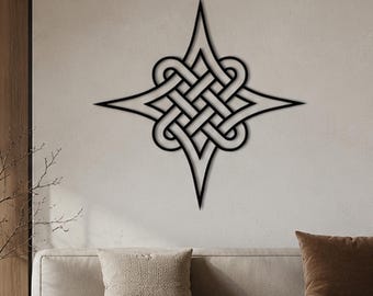 Celtic Knot Metal Wall Art, Modern Geometric Wall Sculpture