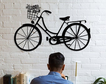 Bicycle Metal Wall Art, Cycling Gifts, Bike Art, Outdoor Wall Art, Metal Wall Hanging, Metal Wall Art, Office Decor, Bicycle Art