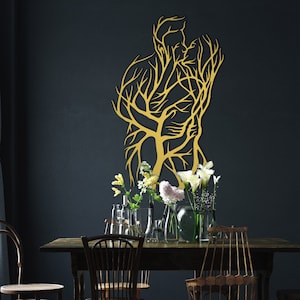 Abstract Metal Tree Wall Art: Man & Woman Sculpture - Etsy
