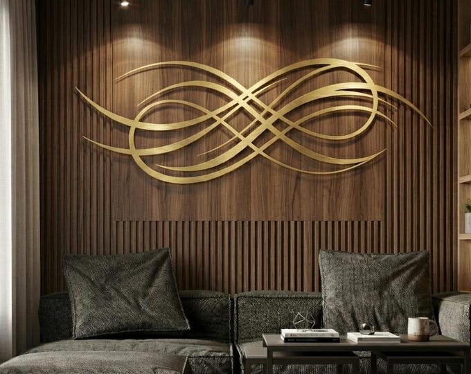 Featured listing image: Abstract Metal Wall Sculpture, Modern 3D Shadow Art, Contemporary Home Decor