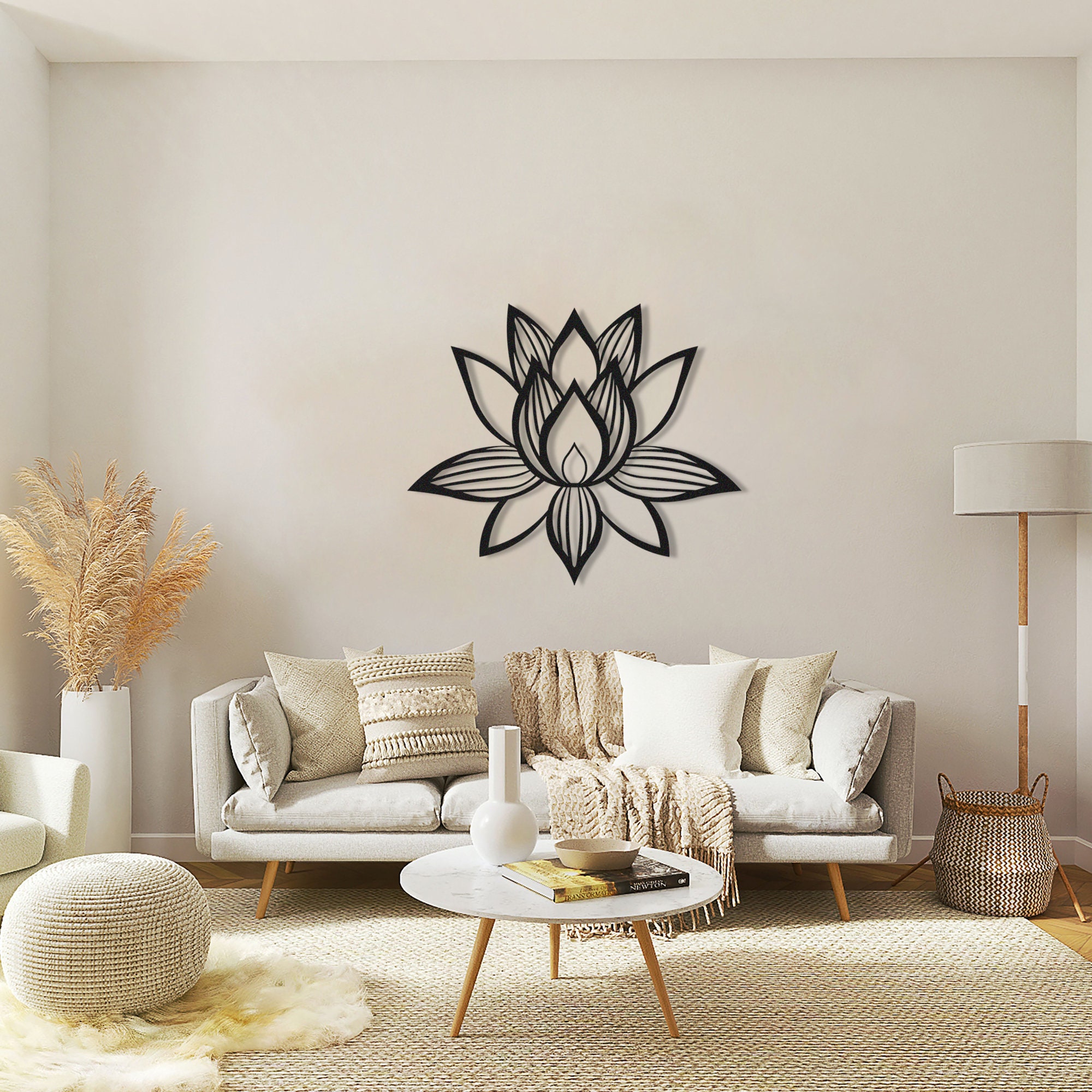 Lotus Flower Metal Wall Art Lotus Flower Wall Decor Large Etsy