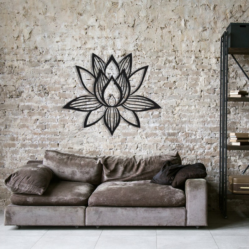 Lotus Flower Metal Wall Art Lotus Flower Wall Decor Large Etsy