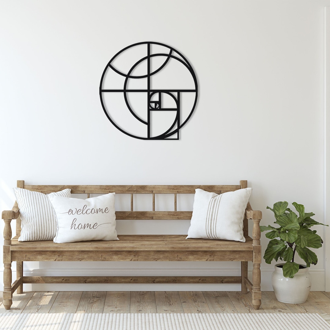 Golden Ratio Metal Wall Art, Fibonacci Wall Decor, Geometric Wall Art, Wall Hangings, Living