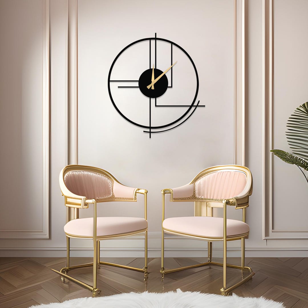 Modern Metal Wall Clock: Large Minimalist Art Decor - Etsy