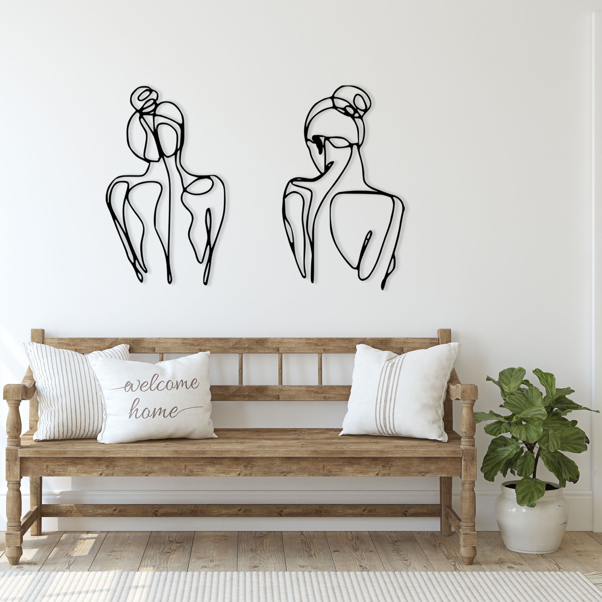 Set of 2 Female Body Metal Wall Art Woman Metal Wall Art Etsy