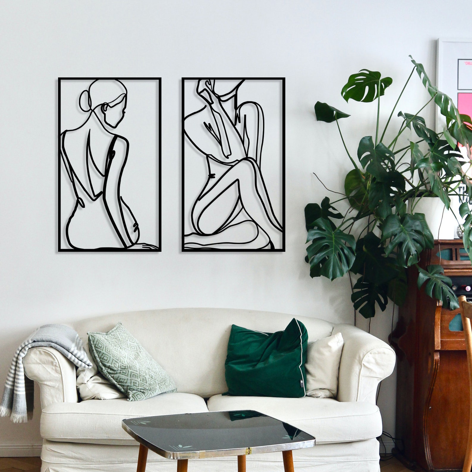 Gold Nude Woman Body Metal Wall Art, Modern Line Art Decor - Etsy