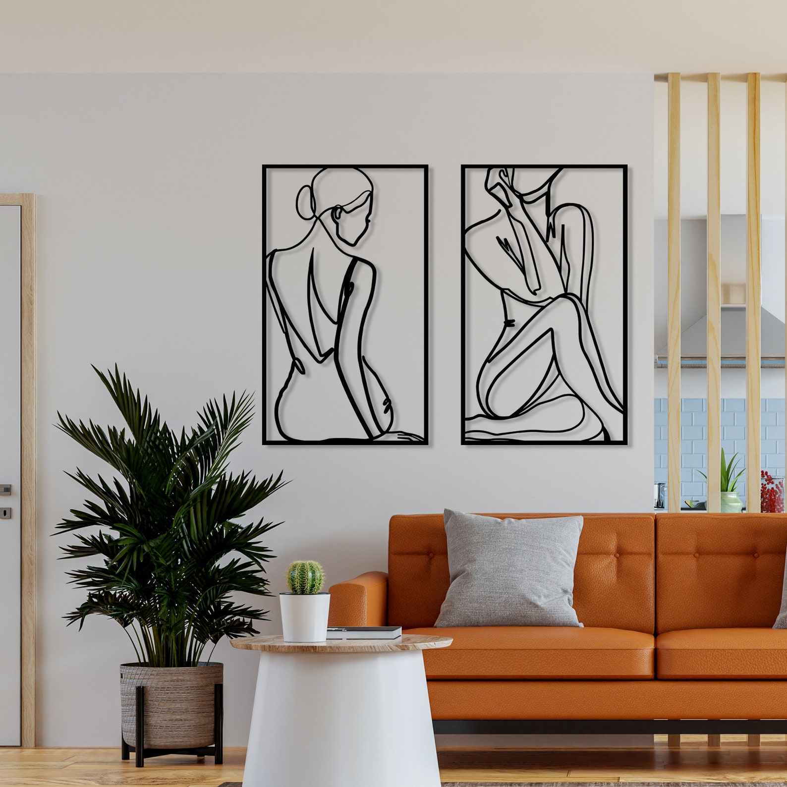 Gold Nude Woman Body Metal Wall Art, Modern Line Art Decor - Etsy