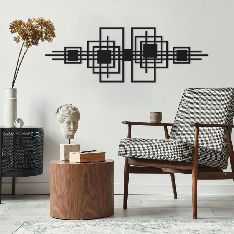 Modern Metal Wall Hanging Minimalist Line Wall Decor Modern Etsy