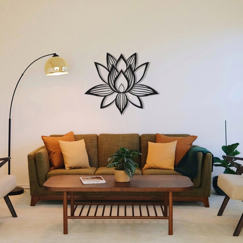 Lotus Flower Metal Wall Art Lotus Flower Wall Decor Large Etsy
