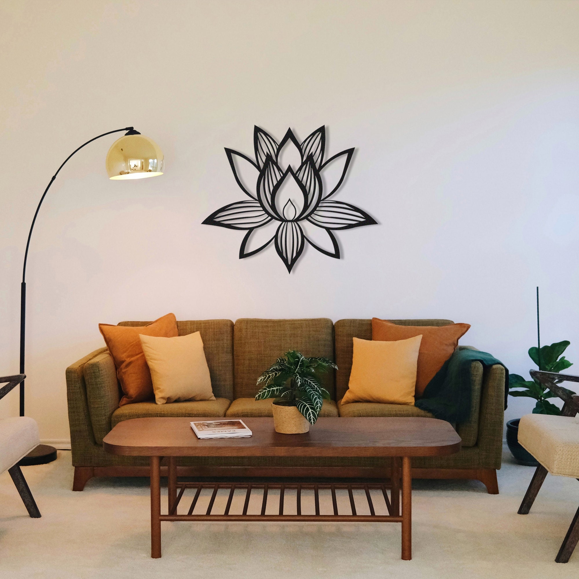 Lotus Flower Metal Wall Art Lotus Flower Wall Decor Large Etsy