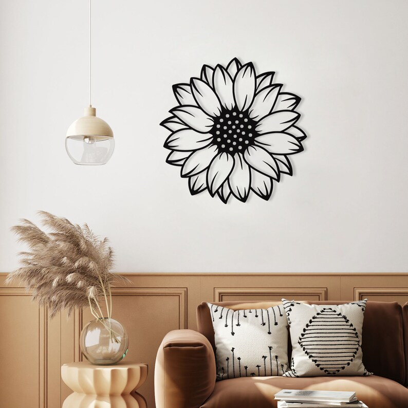 Sunflower Metal Wall Art Flower Wall Art Living Room Wall Etsy