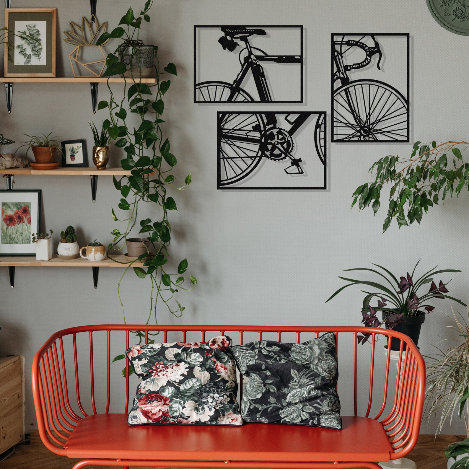 Bicycle Metal Wall Art, Bicycle Metal Wall Decor for Cyclist, Metal