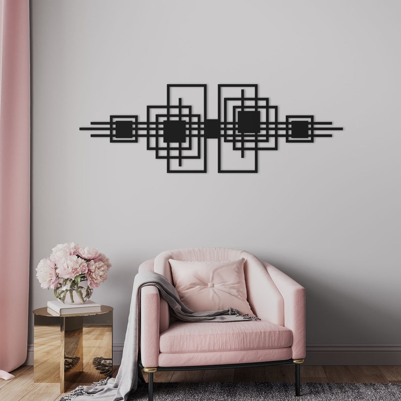 Modern Metal Wall Hanging Minimalist Line Wall Decor Modern Etsy