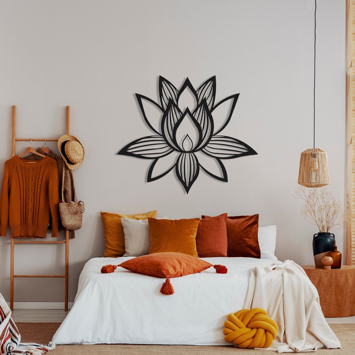 Lotus Flower Metal Wall Art Lotus Flower Wall Decor Large Etsy