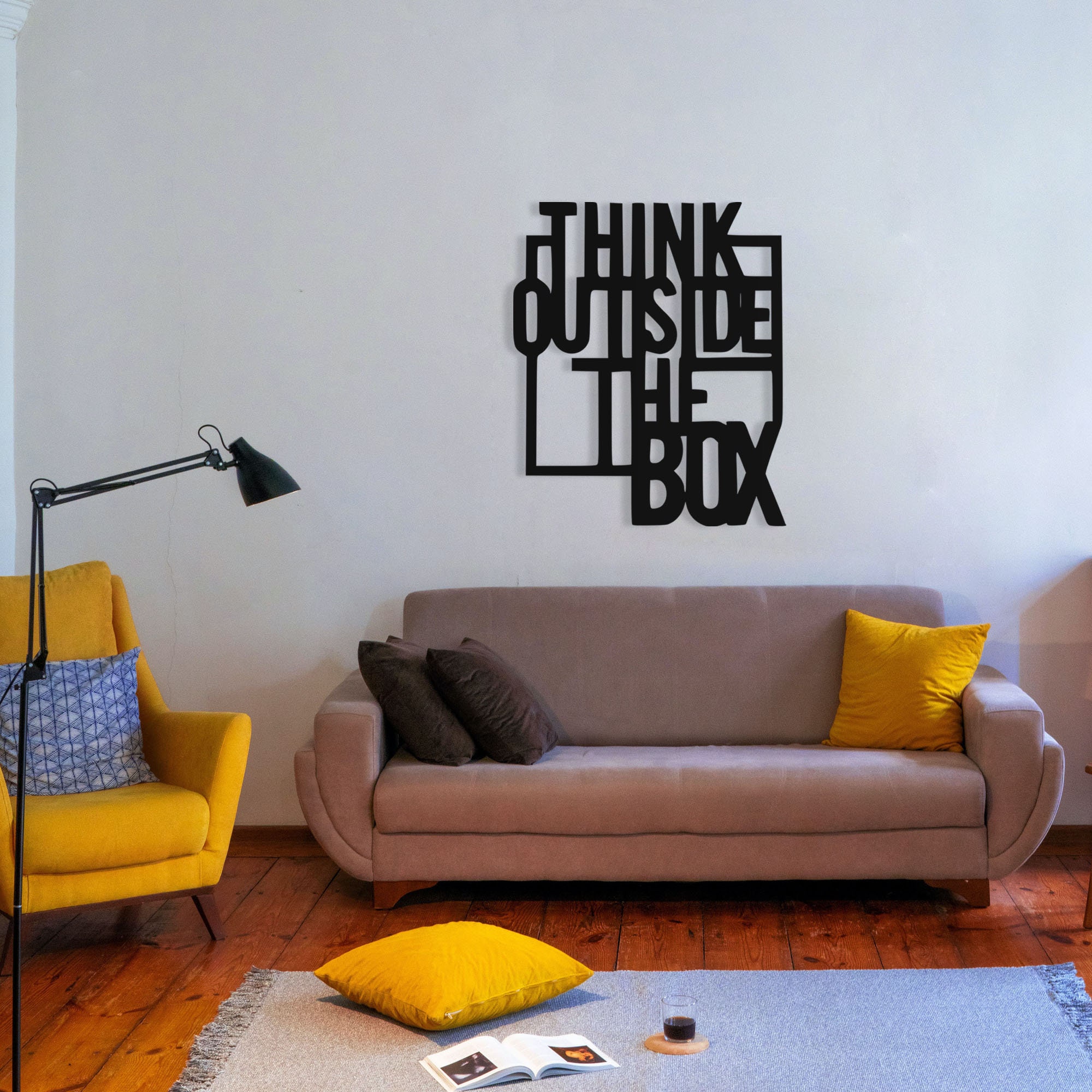 think-outside-the-box-metal-wall-art-motivational-quote-sign-etsy