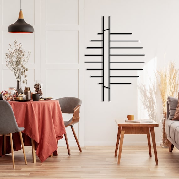 Geometric Wall Art Minimalist Metal Wall Art Modern Home Etsy