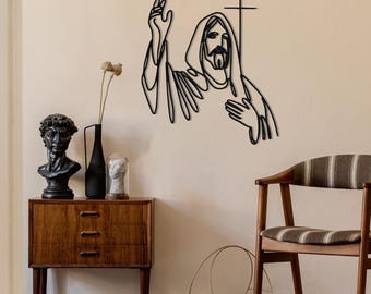 Jesus Wall Art - Christian Home Decor, Industrial Decoration