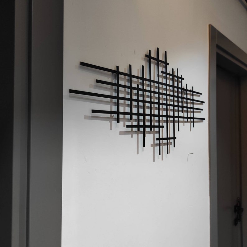 Minimalist Metal Wall Decor Line Wall Decor Abstract Line Etsy