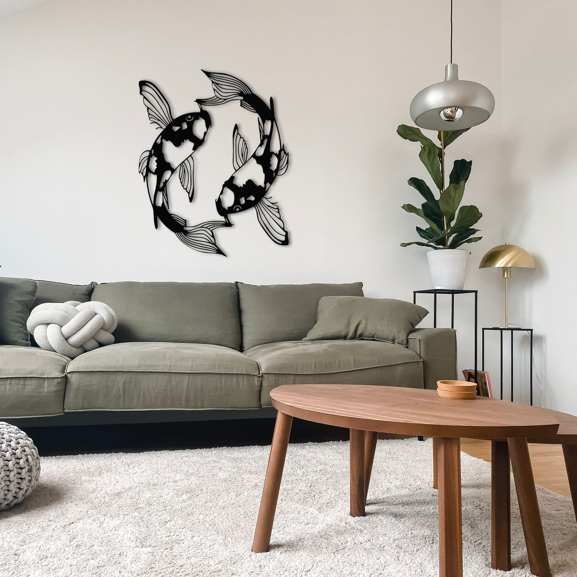 Koi Fish Metal Wall Art Feng Shui Koi Fish Modern Wall Art Etsy Australia