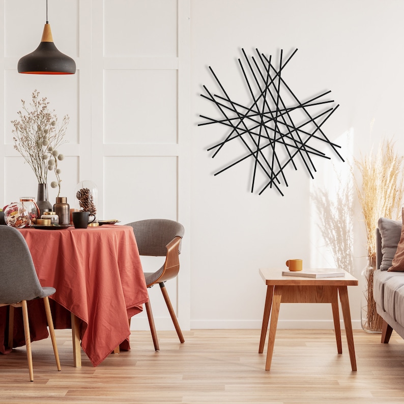Minimalist Metal Wall Art, Contemporary Geometric Decor, Abstract ...