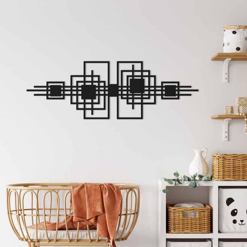 Modern Metal Wall Hanging Minimalist Line Wall Decor Modern Etsy