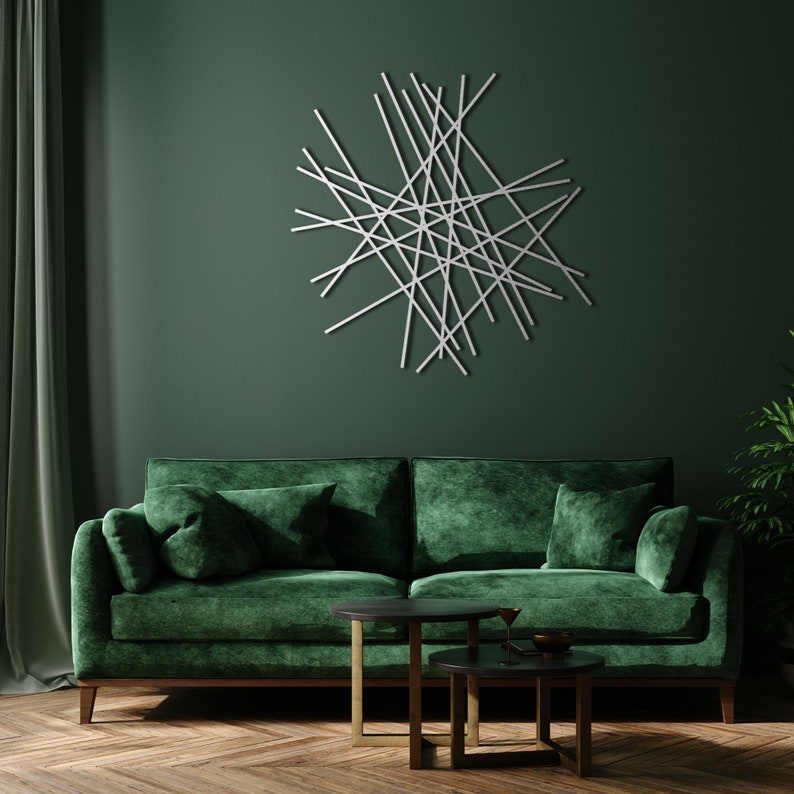 Minimalist Metal Wall Art, Contemporary Geometric Decor, Abstract ...