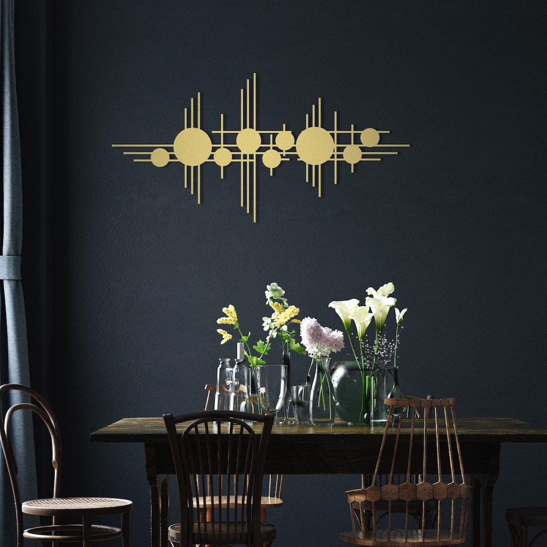 Modern Metal Wall Art: Abstract Geometric Sculpture, Living Room Decor ...