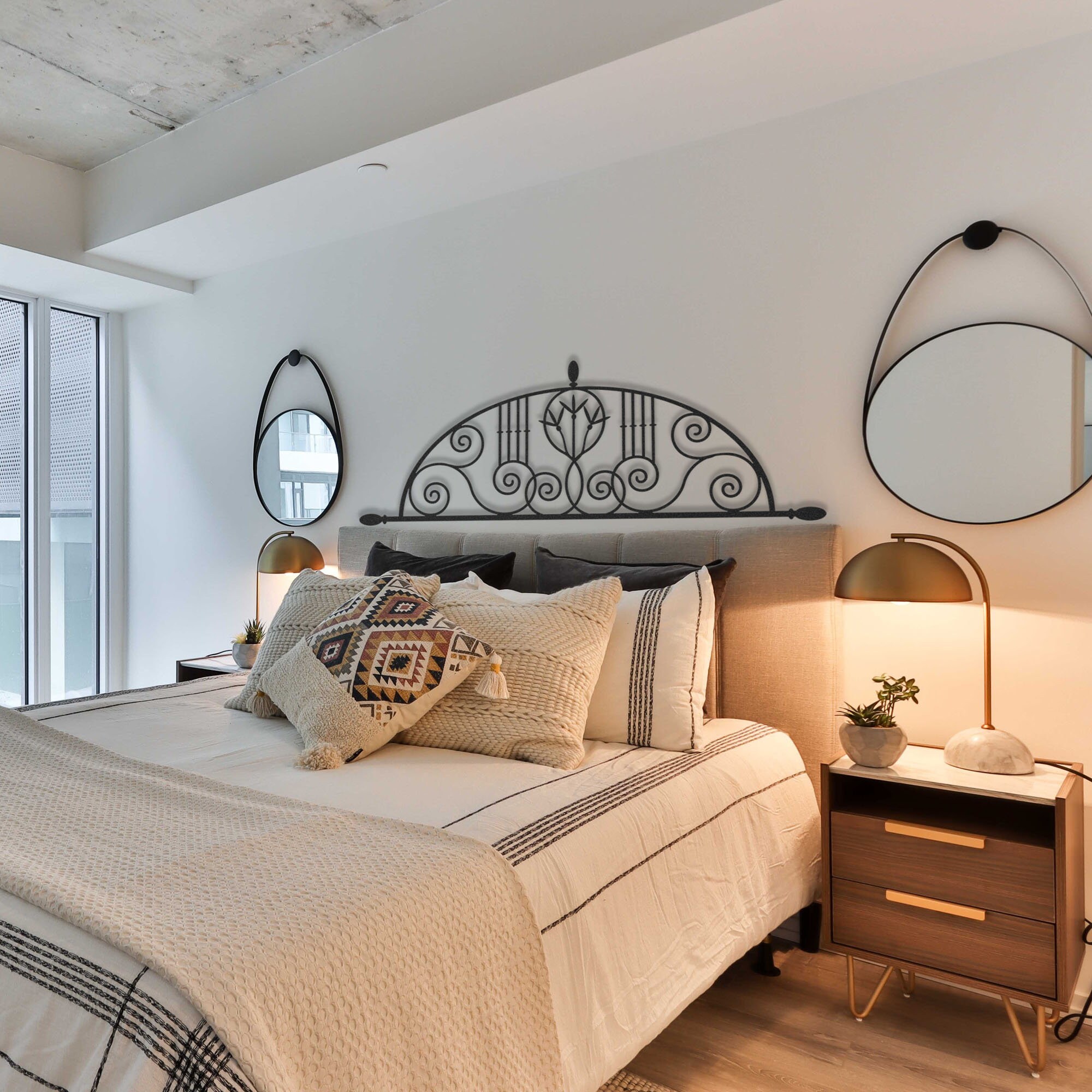 Vintage Metal Headboard Large Metal Wall Decor Rustic Metal Etsy