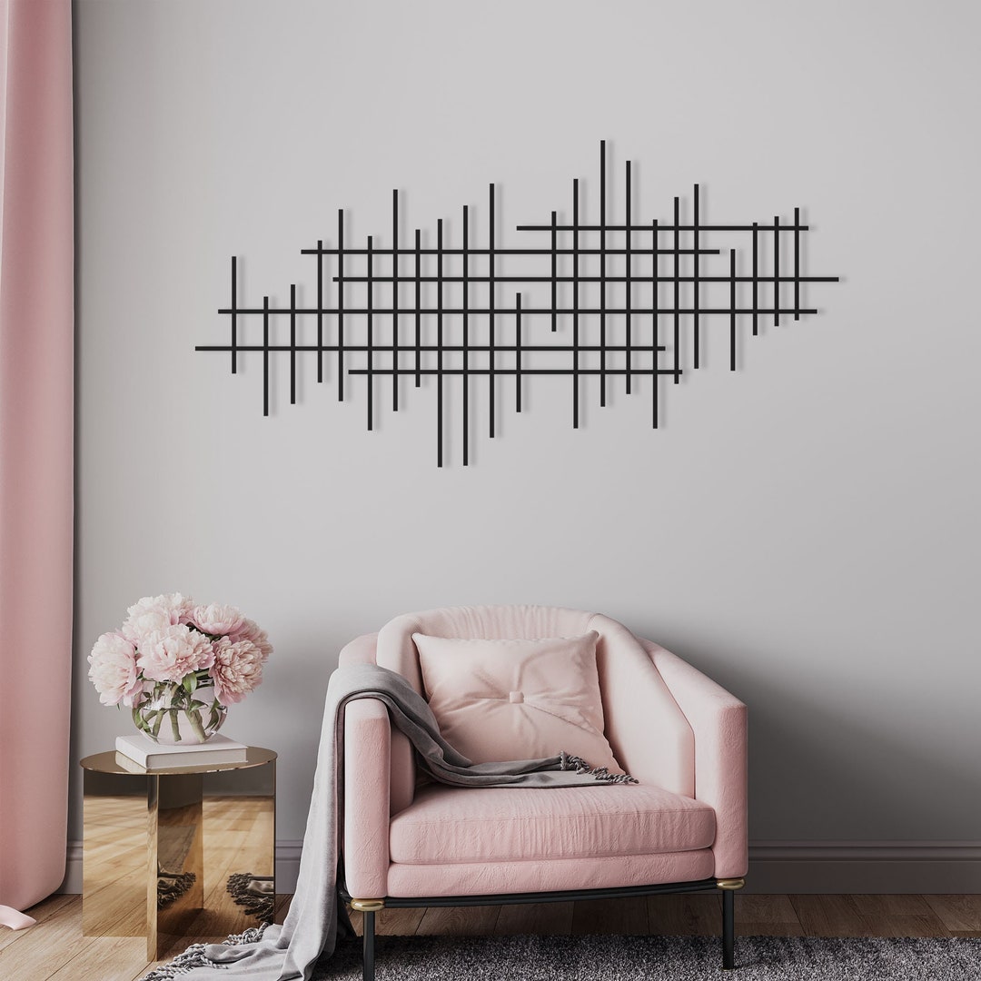 Minimalist Metal Line Art | Modern Geometric Wall Decor - Etsy