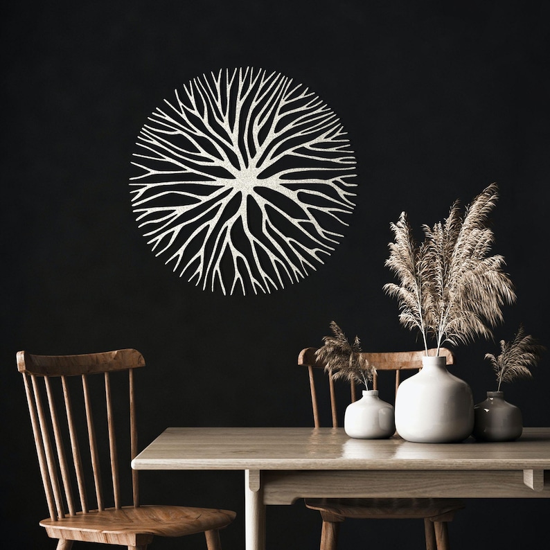 Abstract Tree Metal Wall Art – Modern Circle Nature Sculpture, Steel ...