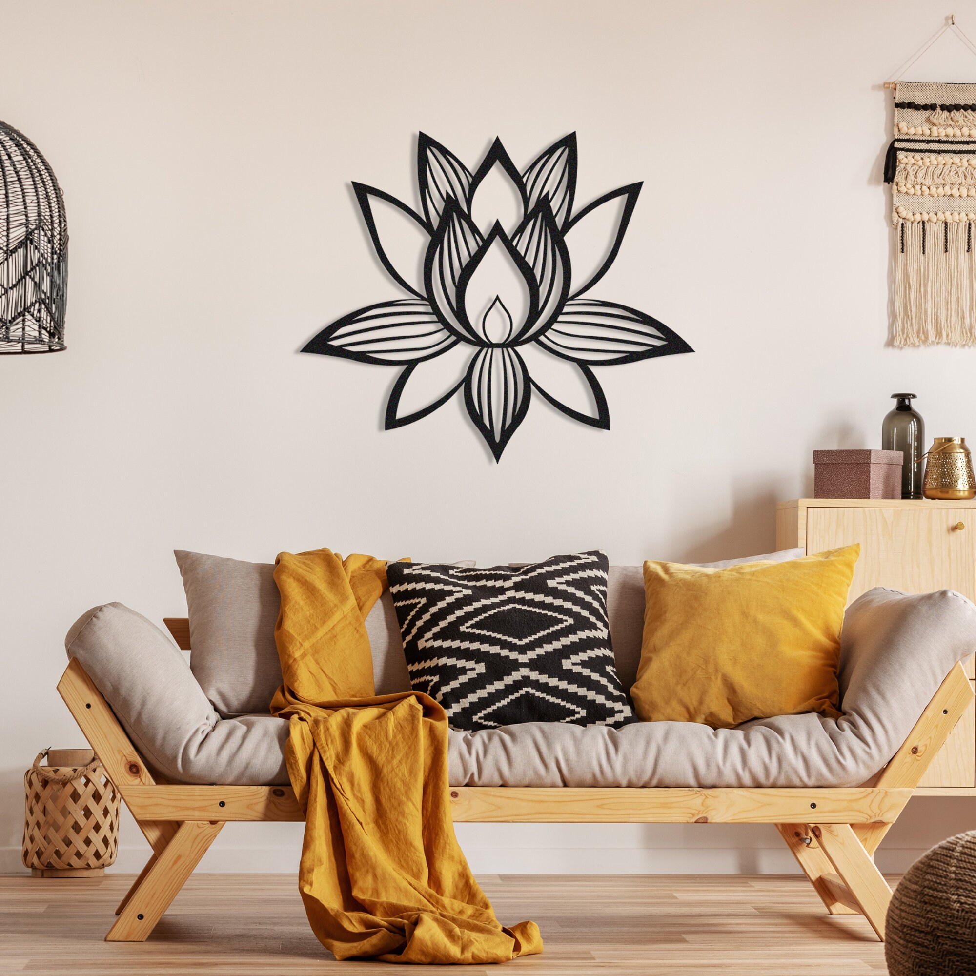Lotus Flower Metal Wall Art Lotus Flower Wall Decor Large Etsy