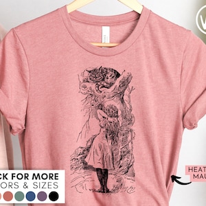 Alice in Wonderland Shirt - Cheshire Cat Vintage Illustration Tee - Cute Trendy Unbirthday Party Tshirt - Mother's Day Mom Aunt T