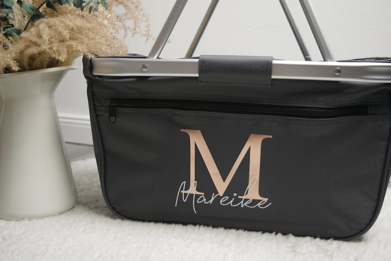 Personalisierter Einkaufskorb mit Monogramm Einkaufstasche Shopper Geschenkidee für Sie Hochzeit, Valentinstag, Muttertag Bild 7