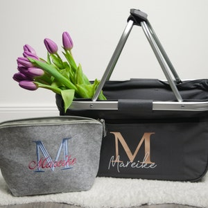 Personalisierter Einkaufskorb mit Monogramm Einkaufstasche Shopper Geschenkidee für Sie Hochzeit, Valentinstag, Muttertag Bild 5