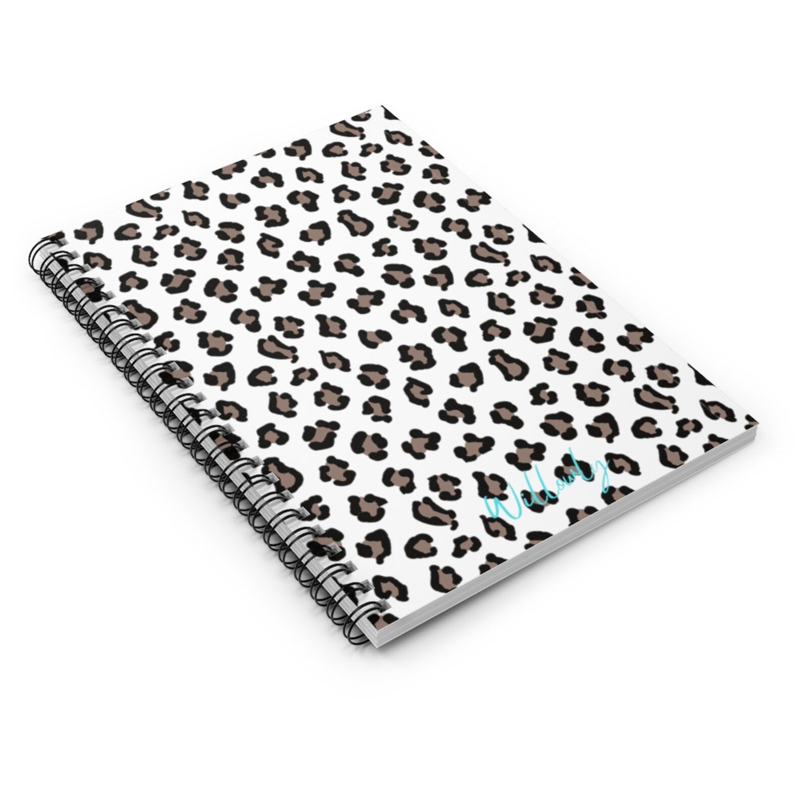White Leopard Spiral Journal Notebook Etsy