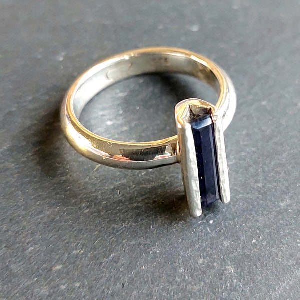 Iolith Ring Gr. 56 Sterling Silber blau