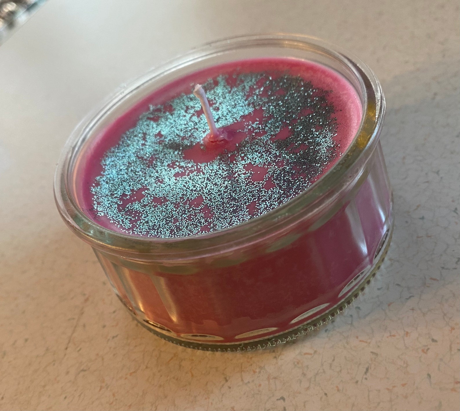 Soy Glitter Crystal Candle Etsy