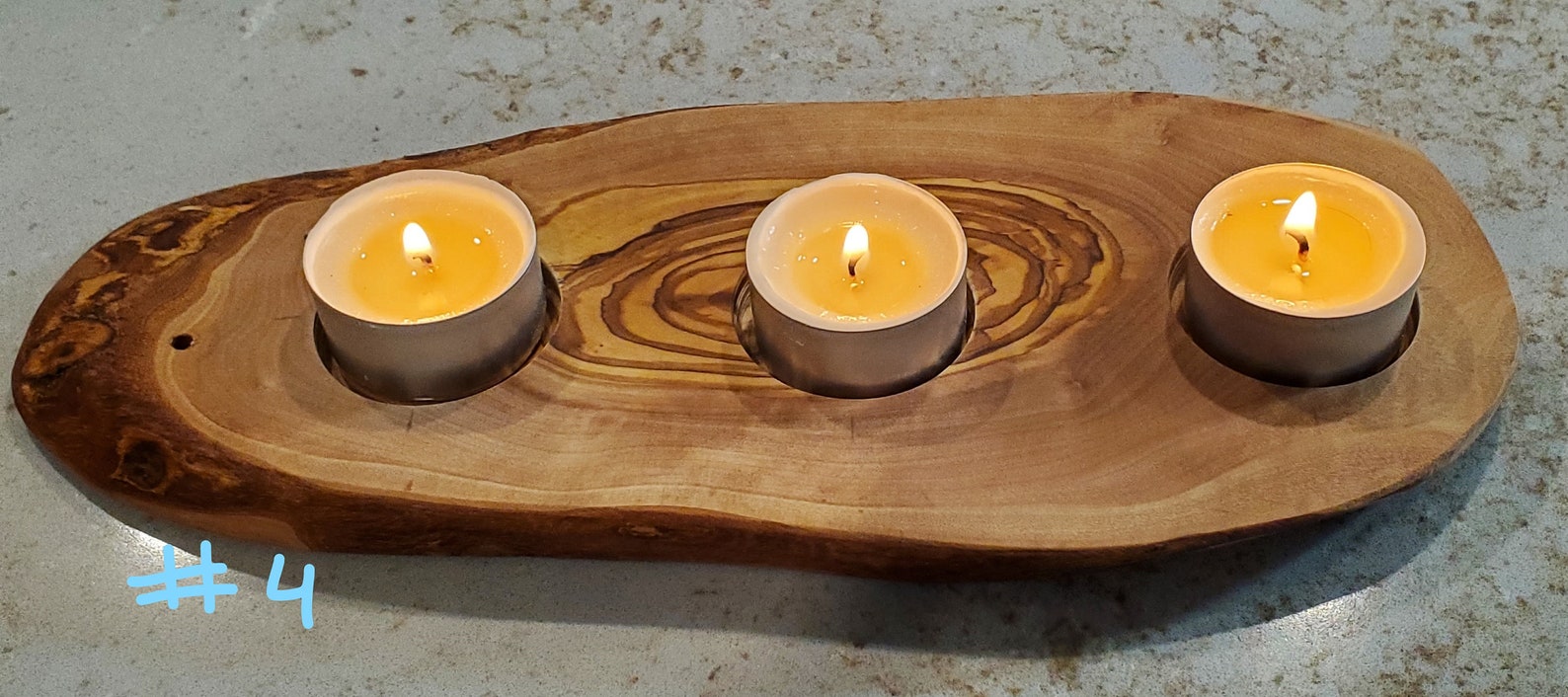 Candle Holder Handmade Live Edge Olive Wood Etsy
