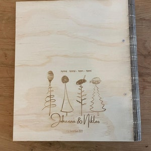 Kochbuch aus Holz, personalisierbar, Rezeptbuch, Rezeptordner, laser cut, individueller Gravur, A4 A5 image 4