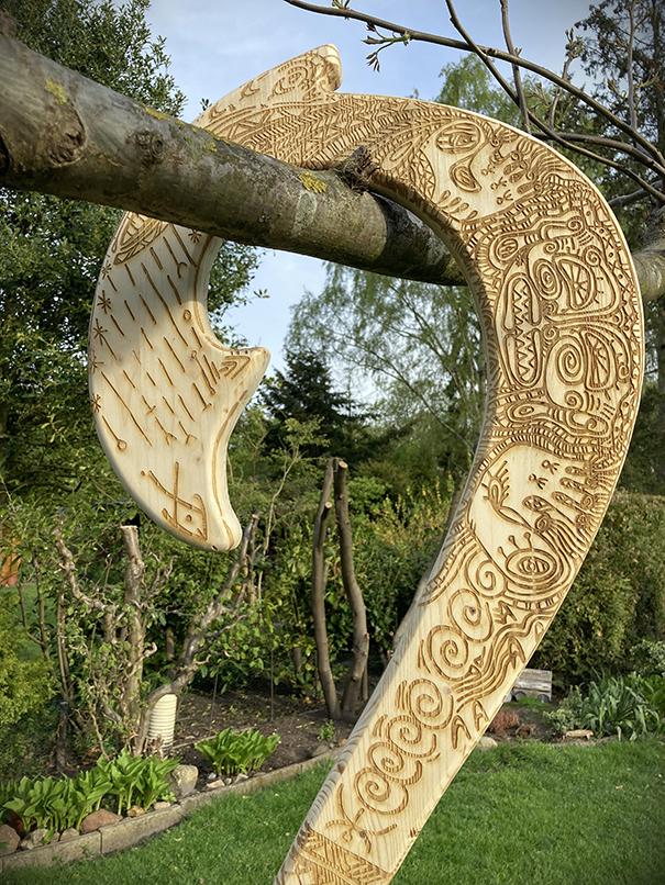 Fichte Maui Fischhaken, von Vaiana inspiriert, aus graviertem Holz - Etsy.de