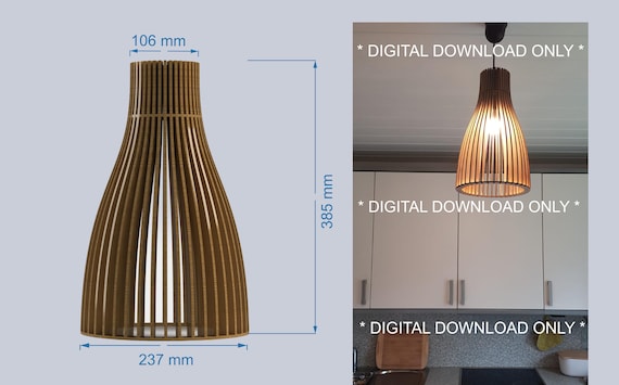 Laser Cut Lamp Template – Wood Vase Lamp, Svg Dxf Files (Digital Download)