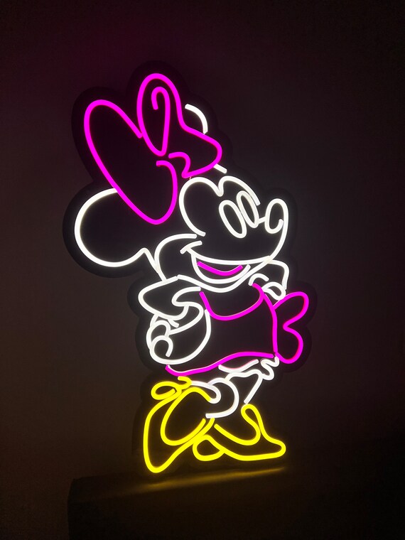 neon minnie mouse dress 90s Minnie Mouse Dress / Upcycled / Retro/ Retro Minnie / Disney Dress