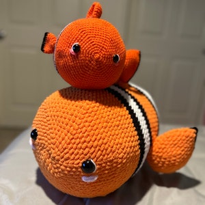 Crochet Plushie Pattern Nemo inspired Clownfish Beginner friendly Pattern