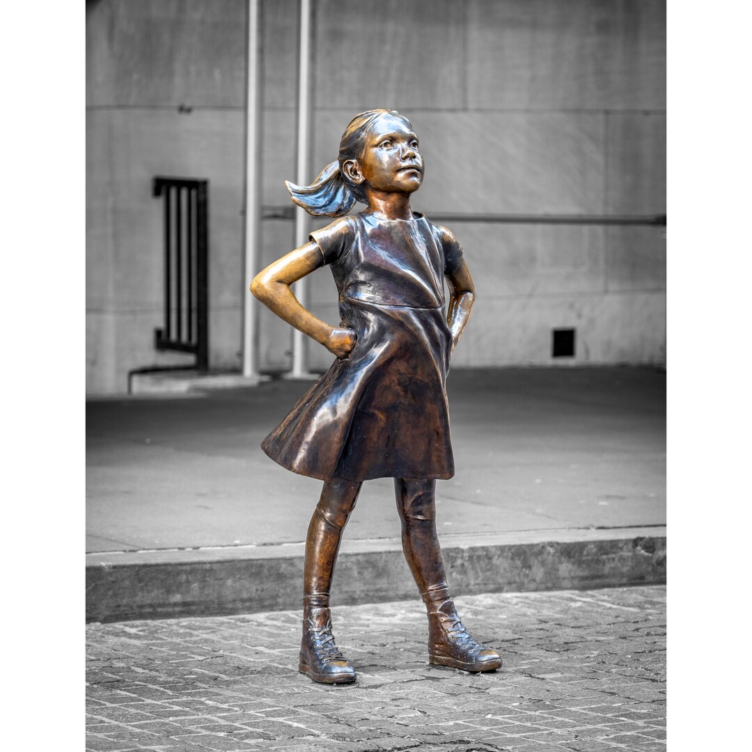 Fearless Girl Statue in Wall Street, NYC Girl in Color, Background in ...