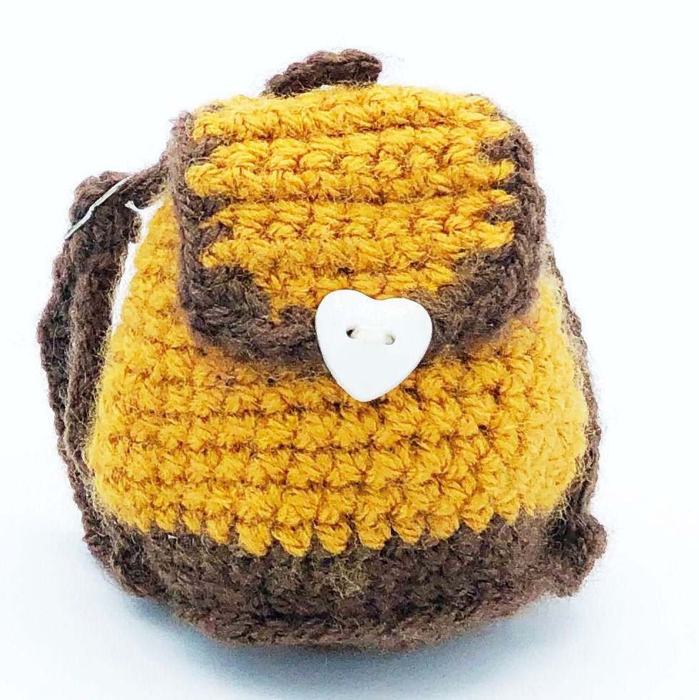 Gehäkelte Rucksack mit verstellbaren Trägern mit Spielzeug für | Etsy